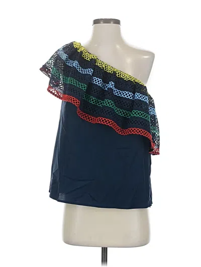 Pre-owned Pearl By Lela Rose Sleeveless Blouse In Blue