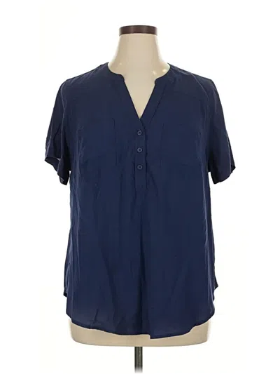 Pre-owned Torrid Short Sleeve Henley Shirt In Blue
