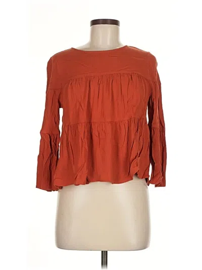 Pre-owned Madewell 3/4 Sleeve Blouse In Orange