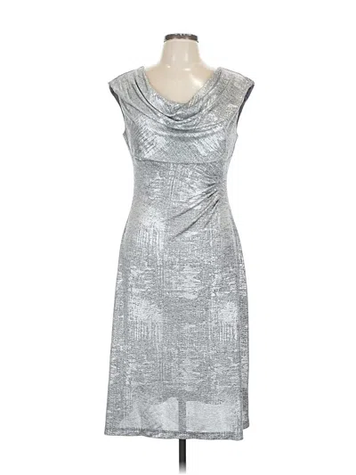 Pre-owned Connected Apparel Cocktail Dress In Silver