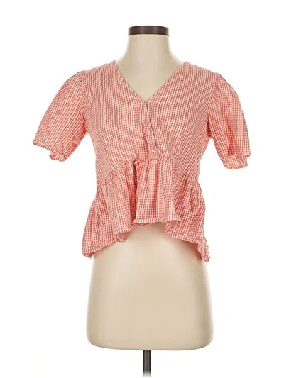Pre-owned Madewell Short Sleeve Blouse In Red