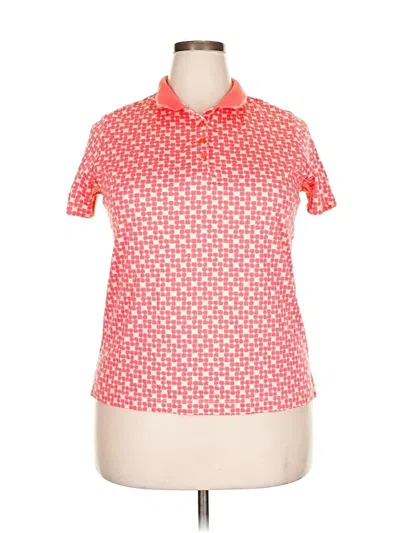 Pre-owned Lands' End Short Sleeve Polo Shirt In Red