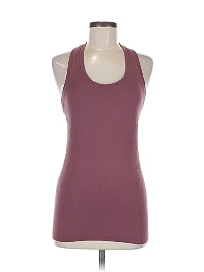 Pre-owned Lululemon Athletica Tank Top Burgundy Halter Neckline Tops