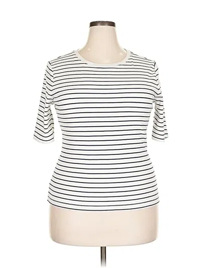 Pre-owned Ann Taylor Loft 3/4 Sleeve T-shirt In White