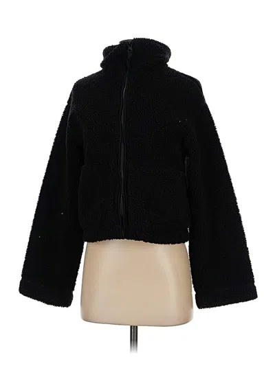 Pre-owned H&m Faux Fur Jacket In Black