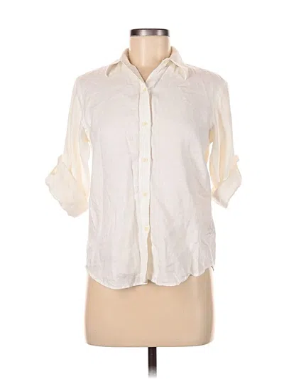 Pre-owned Polo Ralph Lauren 3/4 Sleeve Button Down Shirt In White
