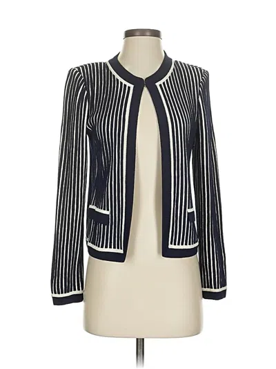 Pre-owned St John Wool Cardigan Sweater In Blue