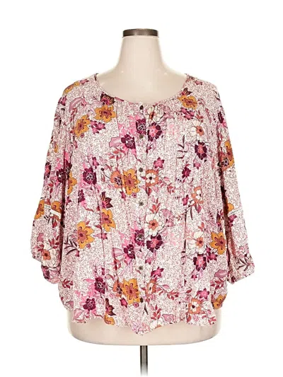 Pre-owned Knox Rose 3/4 Sleeve Blouse In Pink