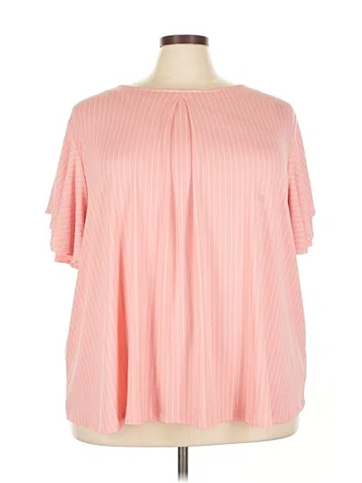 Liz Claiborne Short Sleeve Blouse In Pink