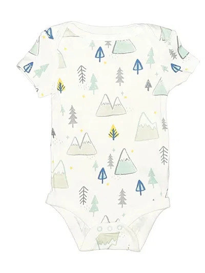 Pre-owned Cloud Island Babies' Short Sleeve Onesie In White