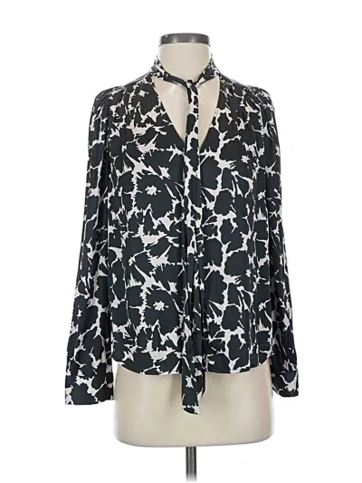 Pre-owned Gap Long Sleeve Blouse In Black