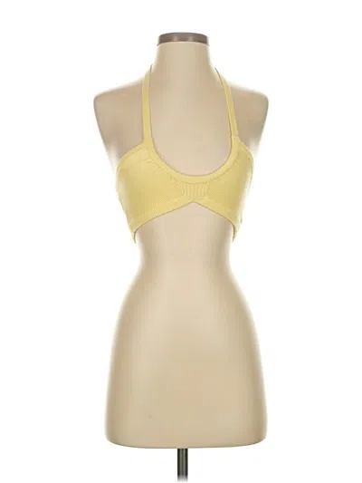 Pre-owned For Love & Lemons Tank Top Yellow Halter Neckline Tops