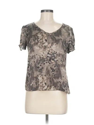 Pre-owned Armani Collezioni Short Sleeve Top Brown Scoop Neck Tops