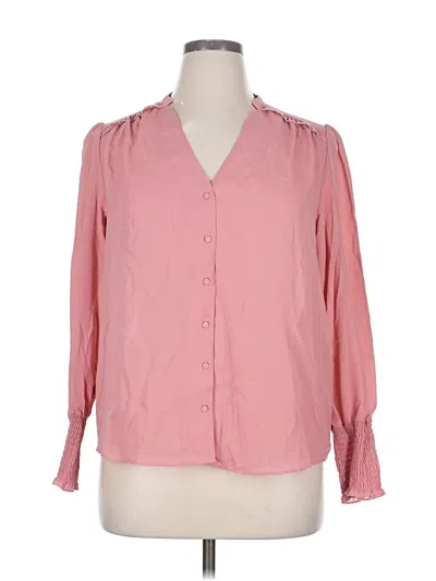 Pre-owned Nanette Lepore Long Sleeve Blouse In Pink