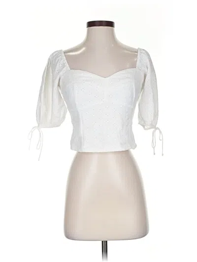 Pre-owned Abercrombie & Fitch 3/4 Sleeve Blouse In White