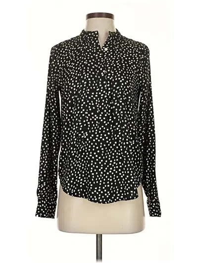 Pre-owned Ann Taylor Long Sleeve Blouse In Black
