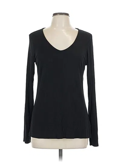 Pre-owned Tahari Long Sleeve Top Black V Neck Tops