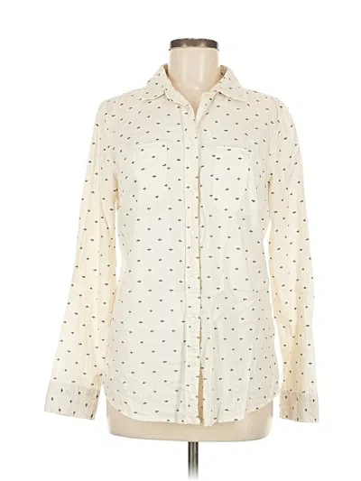 Pre-owned St. John's Bay Long Sleeve Button Down Shirt In White