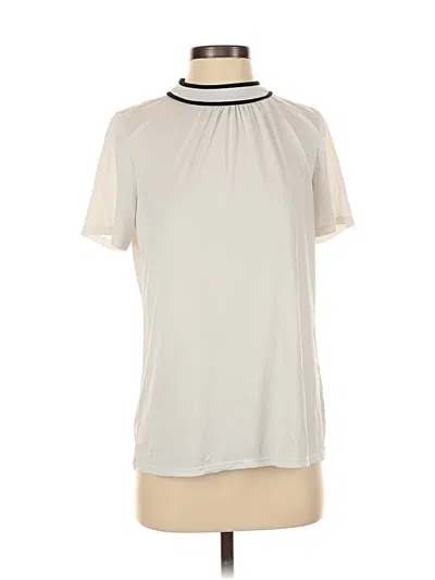 Pre-owned Banana Republic Factory Store Short Sleeve Blouse In White