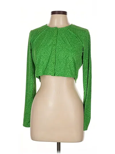 Pre-owned Andie Long Sleeve Top Green Square Neckline Tops