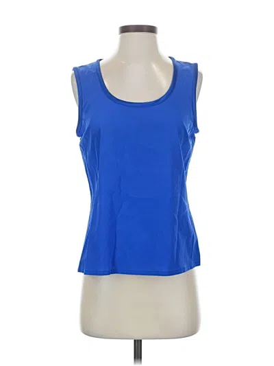 Pre-owned St John Sleeveless Top Blue Scoop Neck Tops