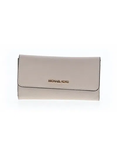 Pre-owned Michael Michael Kors Leather Wallet In White