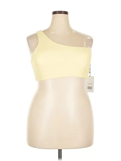 Pre-owned Girlfriend Collective Tank Top Yellow One Shoulder Neckline Tops