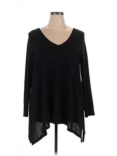 Pre-owned Torrid Long Sleeve Top Black V Neck Tops