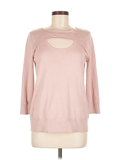 Pre-owned Cable & Gauge Pullover Sweater In Pink