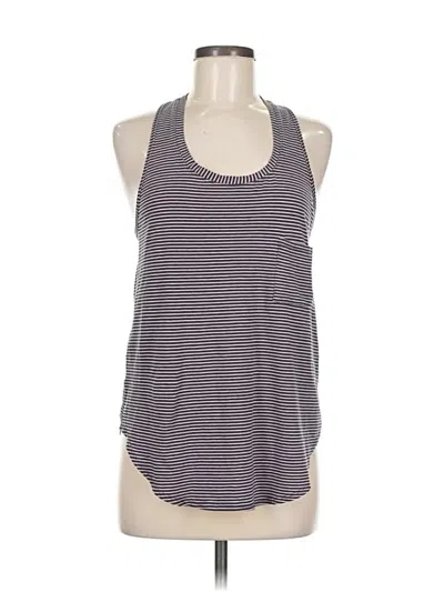 Pre-owned Lululemon Athletica Tank Top Purple Stripes Pattern Halter Neckline Tops