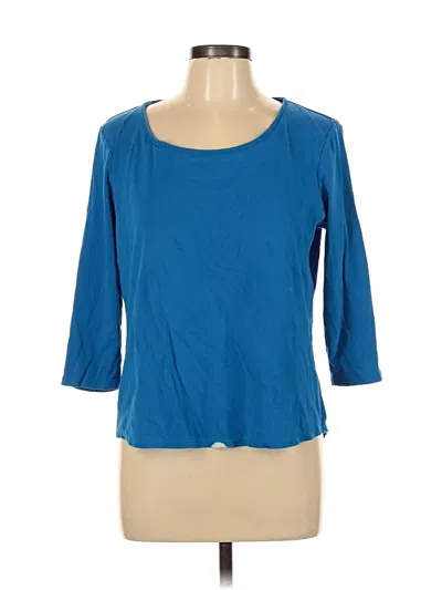 Pre-owned Chico's 3/4 Sleeve T-shirt In Blue