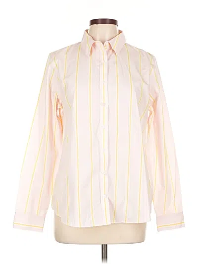 Pre-owned Lands' End Long Sleeve Blouse In White