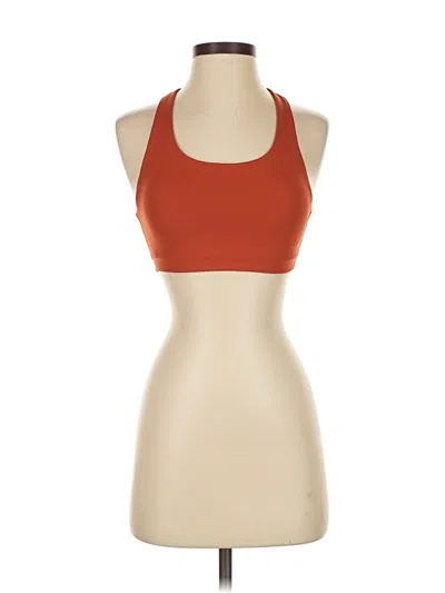 Pre-owned Lululemon Athletica Tank Top Orange Halter Neckline Tops