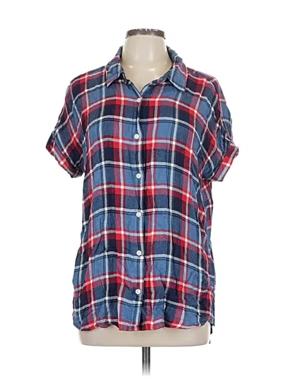 Pre-owned Nordstrom Rack Short Sleeve Button Down Shirt In Blue