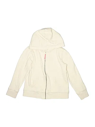 Pre-owned Crewcuts Outlet Kids' Zip Up Hoodie In White