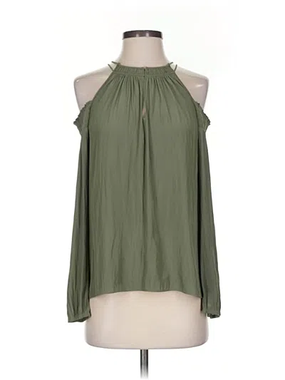 Pre-owned Ramy Brook Tank Top Green Halter Neckline Tops
