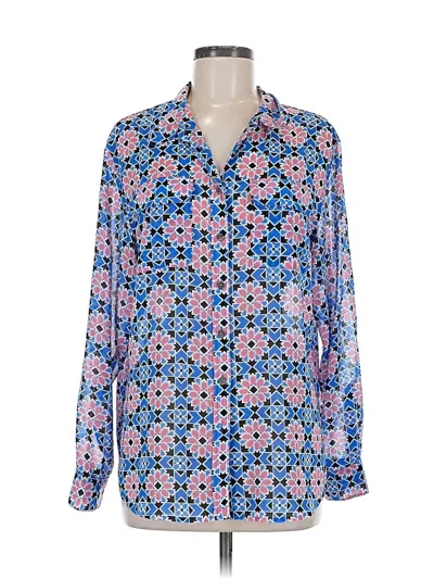 Pre-owned Two By Vince Camuto Long Sleeve Blouse In Blue