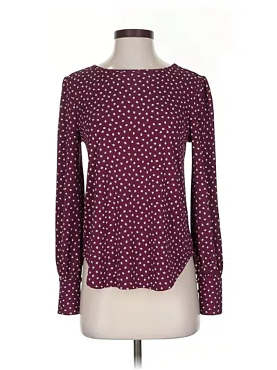 Pre-owned Ann Taylor Long Sleeve T-shirt In Burgundy