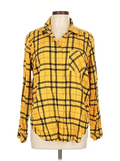 Pre-owned Torrid Long Sleeve Button Down Shirt In Yellow