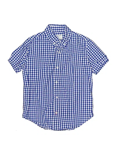 Pre-owned Crewcuts Kids' Short Sleeve Button Down Shirt In Blue