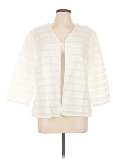 Pre-owned Chico's Cardigan Sweater In White
