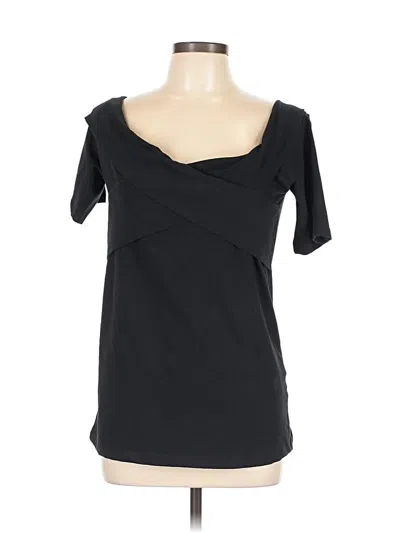 Pre-owned New York And Company Short Sleeve Top Black One Shoulder Neckline Tops