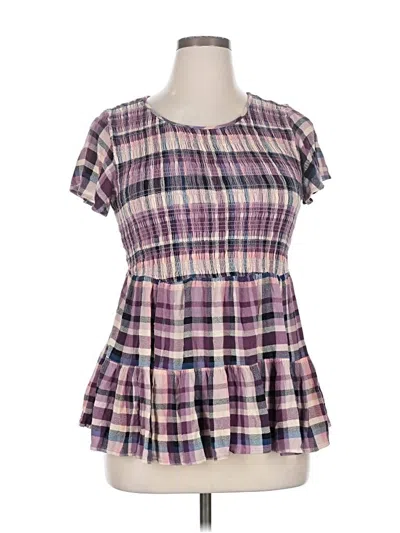 Pre-owned Torrid Short Sleeve Blouse In Purple