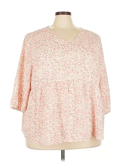 Pre-owned Agnes Orinda 3/4 Sleeve Blouse In Pink