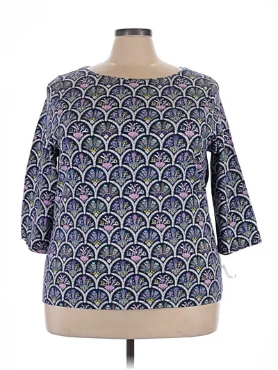 Talbots 3/4 Sleeve Blouse In Blue
