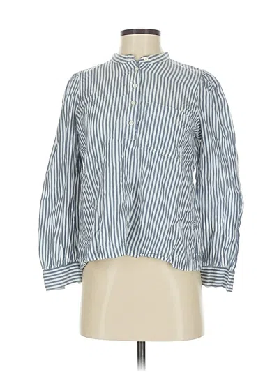 Pre-owned Madewell Long Sleeve Blouse In Blue