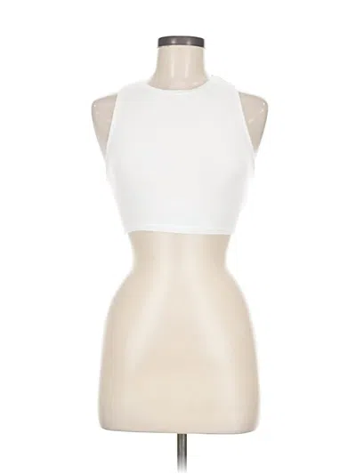Pre-owned Zara Tank Top Ivory Halter Neckline Tops In White