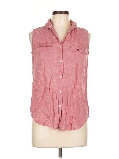 Pre-owned Uniqlo Sleeveless Button Down Shirt In Red