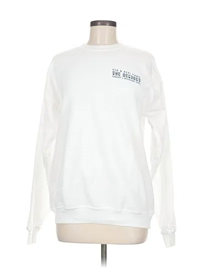 Pre-owned Hanes Sweatshirt In White