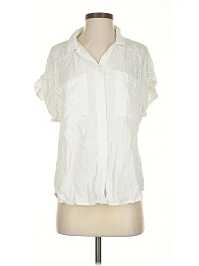 Pre-owned Sneak Peek Short Sleeve Blouse In White